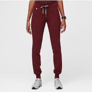 FIGS Women’s Zamora Jogger Scrub Pants in Burgundy